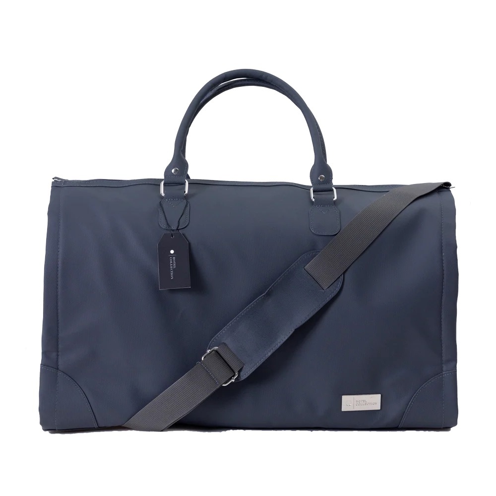 Navy Travel Duffel Bag with Shoulder Strap - collapsible (garment bag inside)